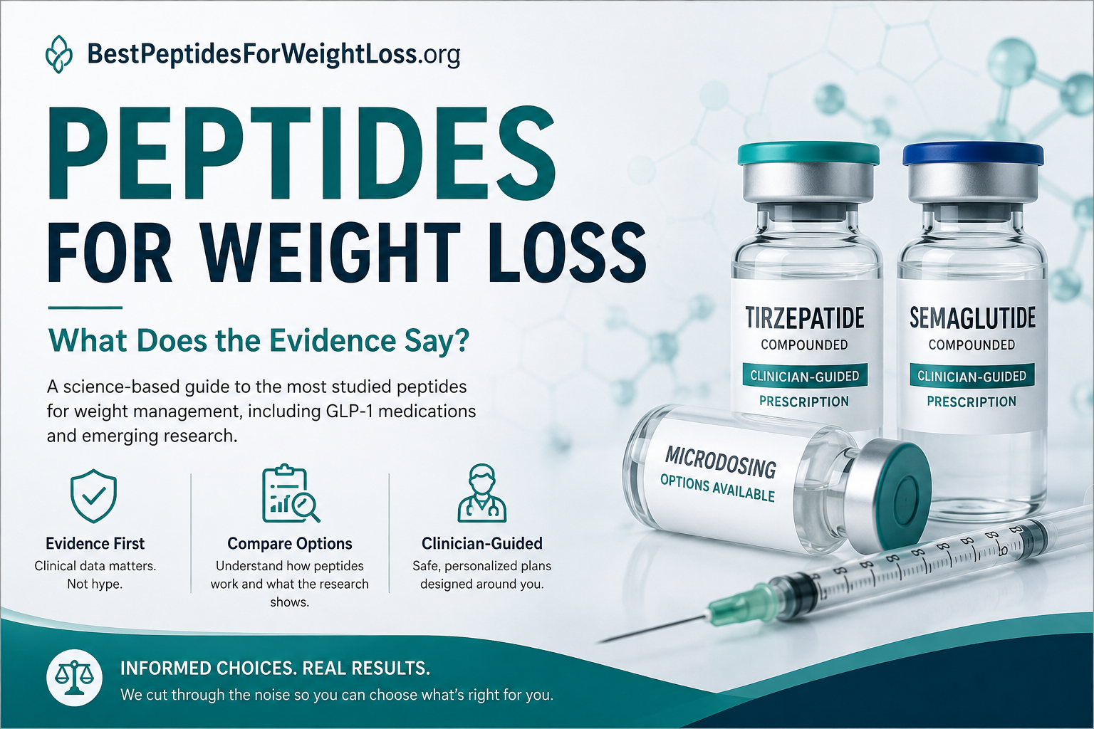BestPeptidesForWeightLoss.org guide to peptides for weight loss, including tirzepatide and semaglutide